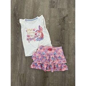 Tommy Bahama Girls Size 6 "Make Waves Like a Mermaid" Sequin Top Skirt Set Beach